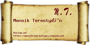 Mensik Terestyén névjegykártya